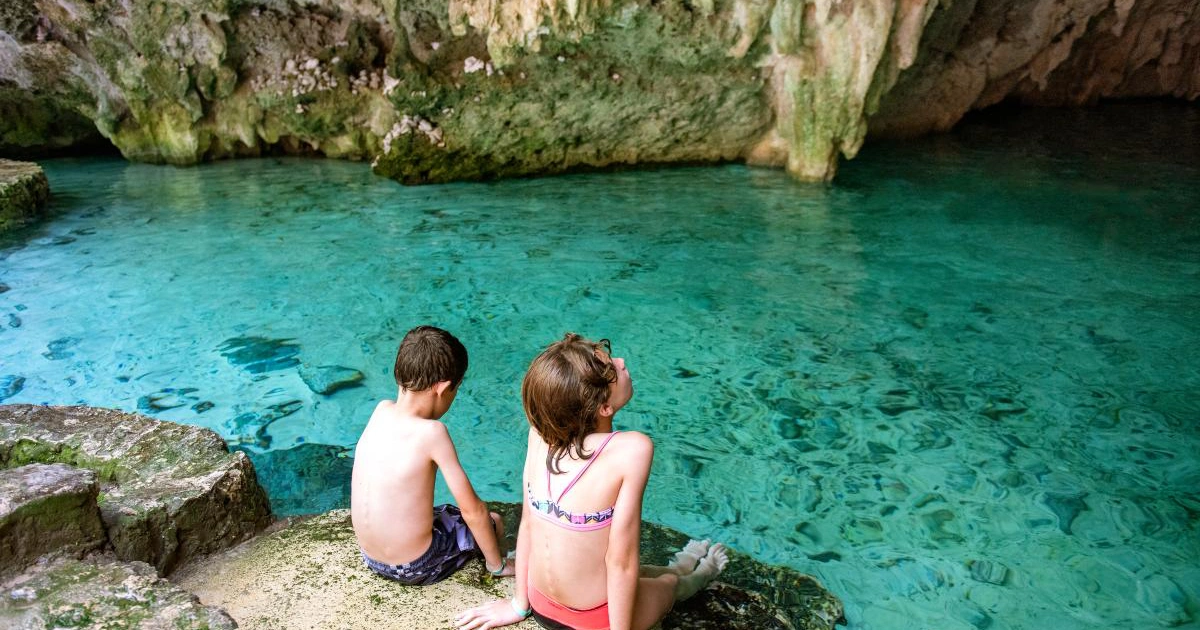 Swimming inside cenotes