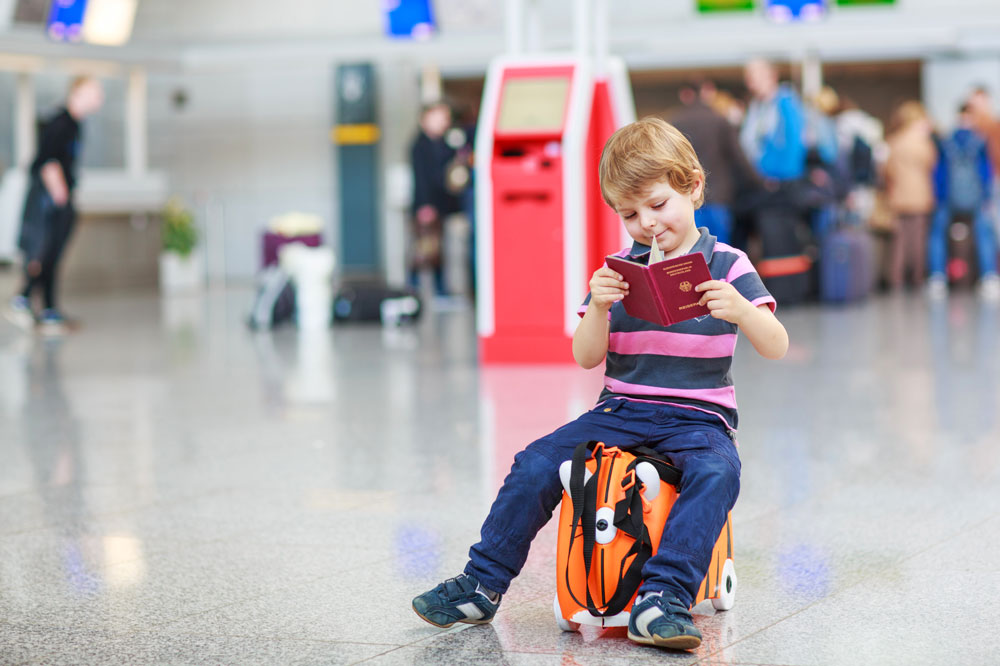 kid at an airport