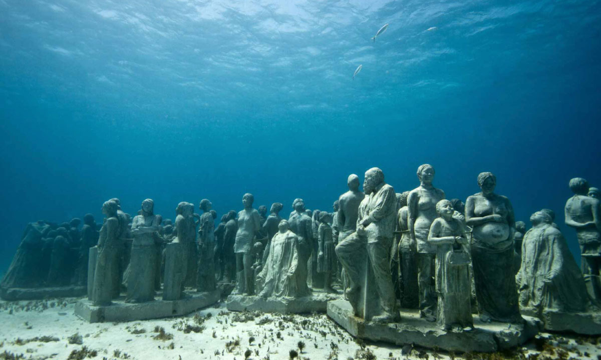 Underwater museum in Cancun 
