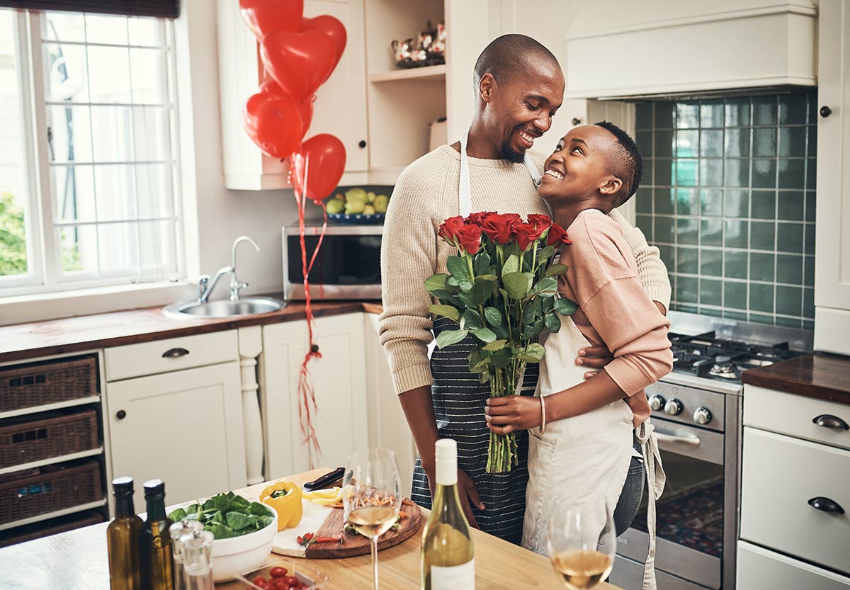 What to do on Valentine’s Day?
Romantic couple in the kitchen 