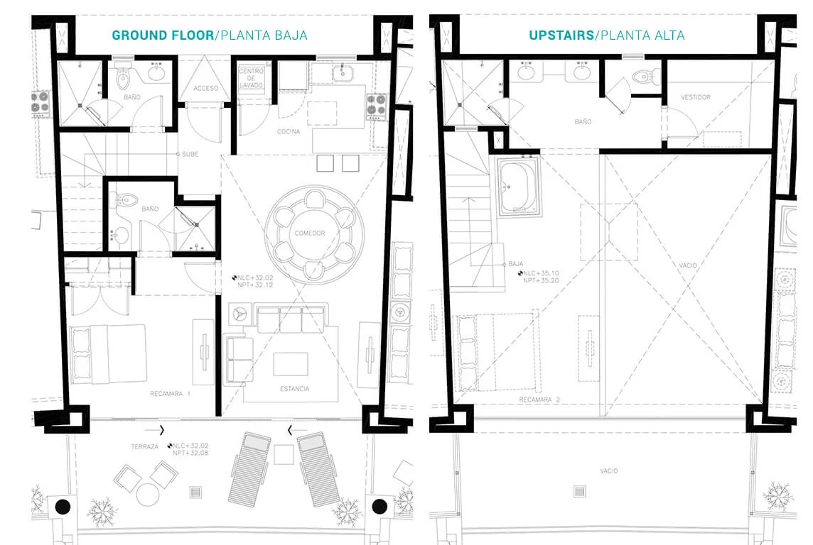 Floor Plan Two Bedroom Loft Villa del Palmar Cancun