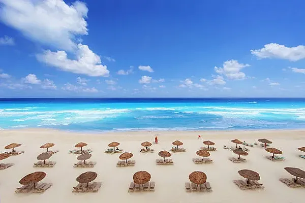 Cancun boasts more than 14 miles of pristine beaches.