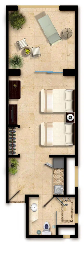 Floor plan deluxe roomno kitchenette