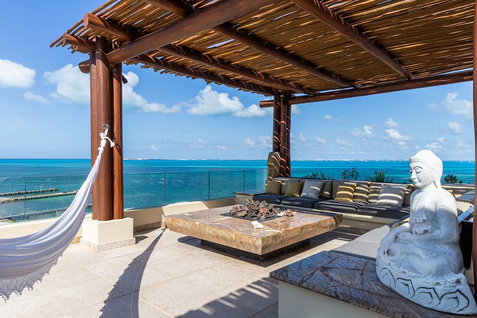 grand penthouse private terrace with hammock
