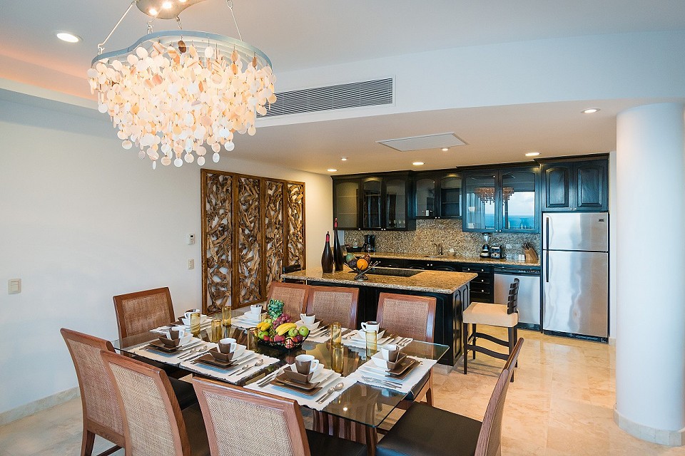 three bedroom penthouse kitchen and dining room